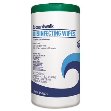 Boardwalk® Disinfecting Wipes, 8 X 7, Fresh Scent, 75-canister, 6 Canisters-carton freeshipping - TVN Wholesale